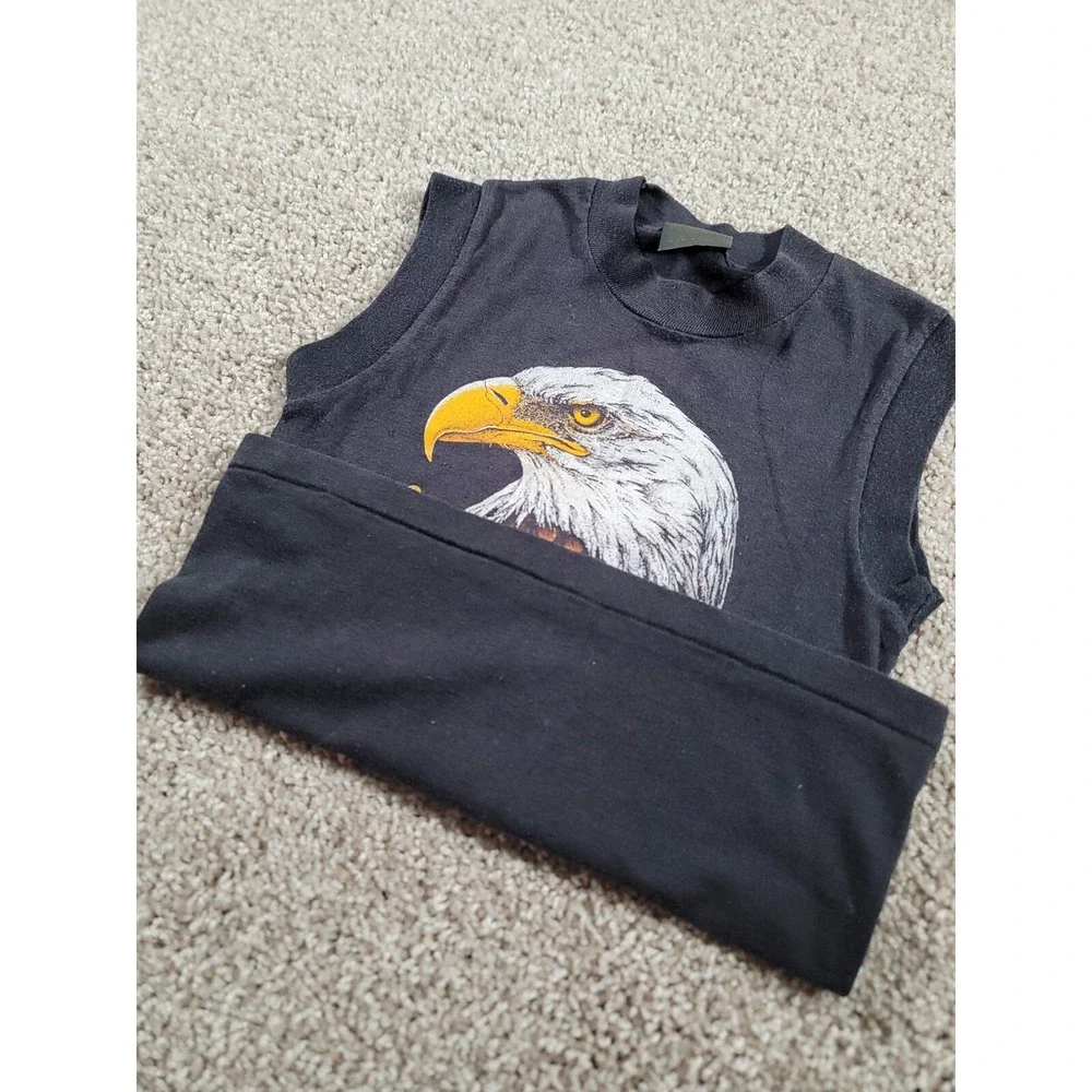 AMAZING 80s Harley Davidson Tank Top Shirt Kids Size 6-8 Biker 3D Emblem Trucker
